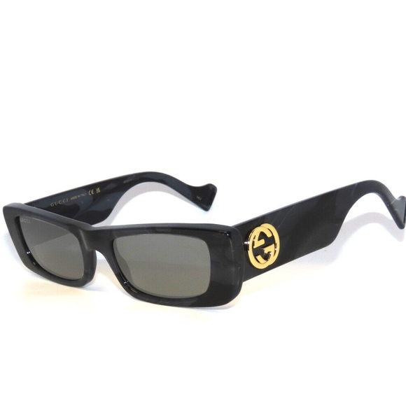 Gucci GG0516S 013 Black Gray Mirror Silver Sunglasses 0516 - Picture 1 of 6